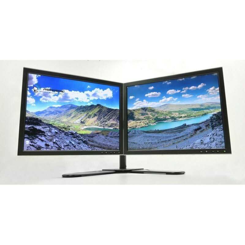 DUAL SCREEN MONITOR PC HOME OFFICE SET 2x 22 1920x1080 + NEW STAND Full HD  60HZ